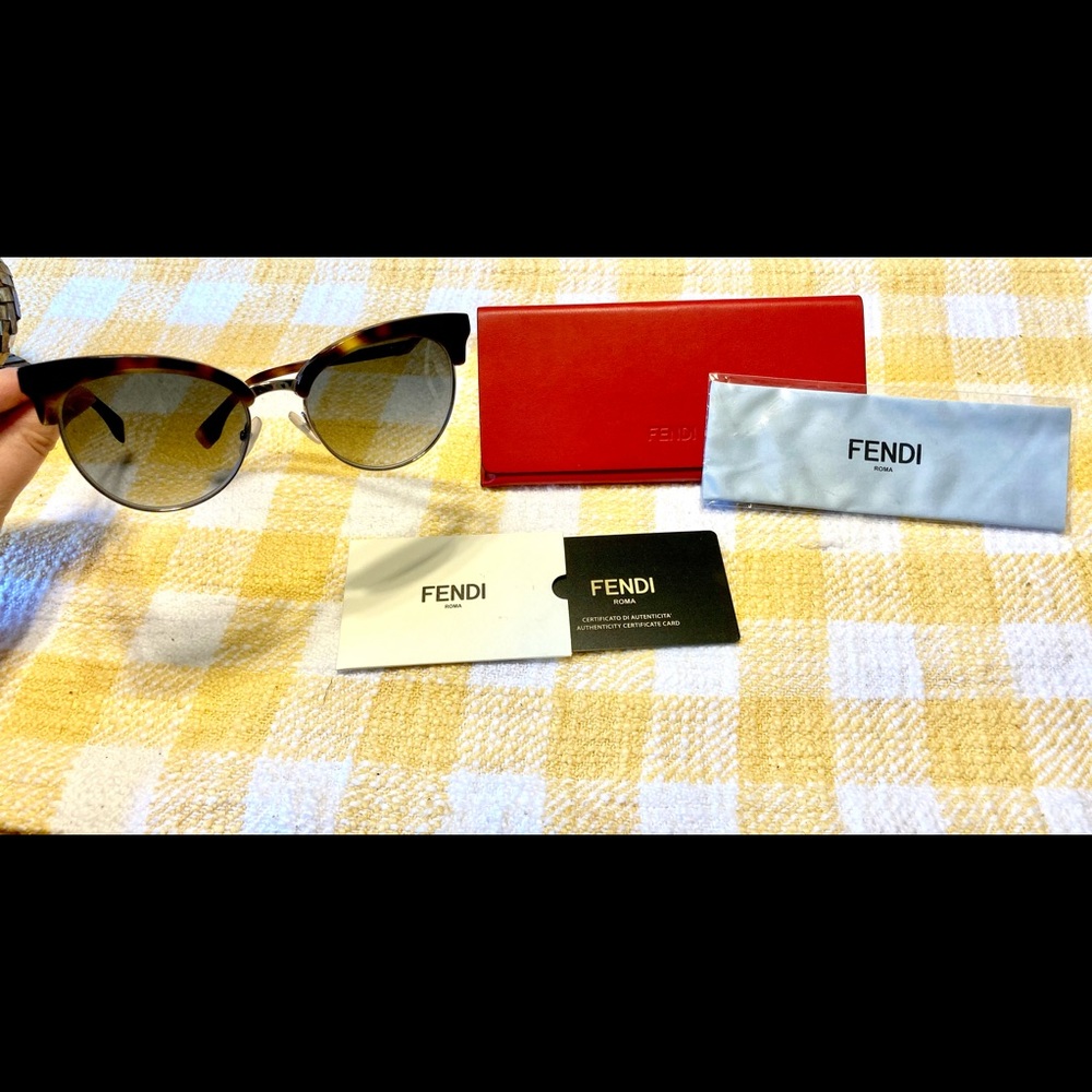 Fendi- Dark Havana Sunglasses with Original Case